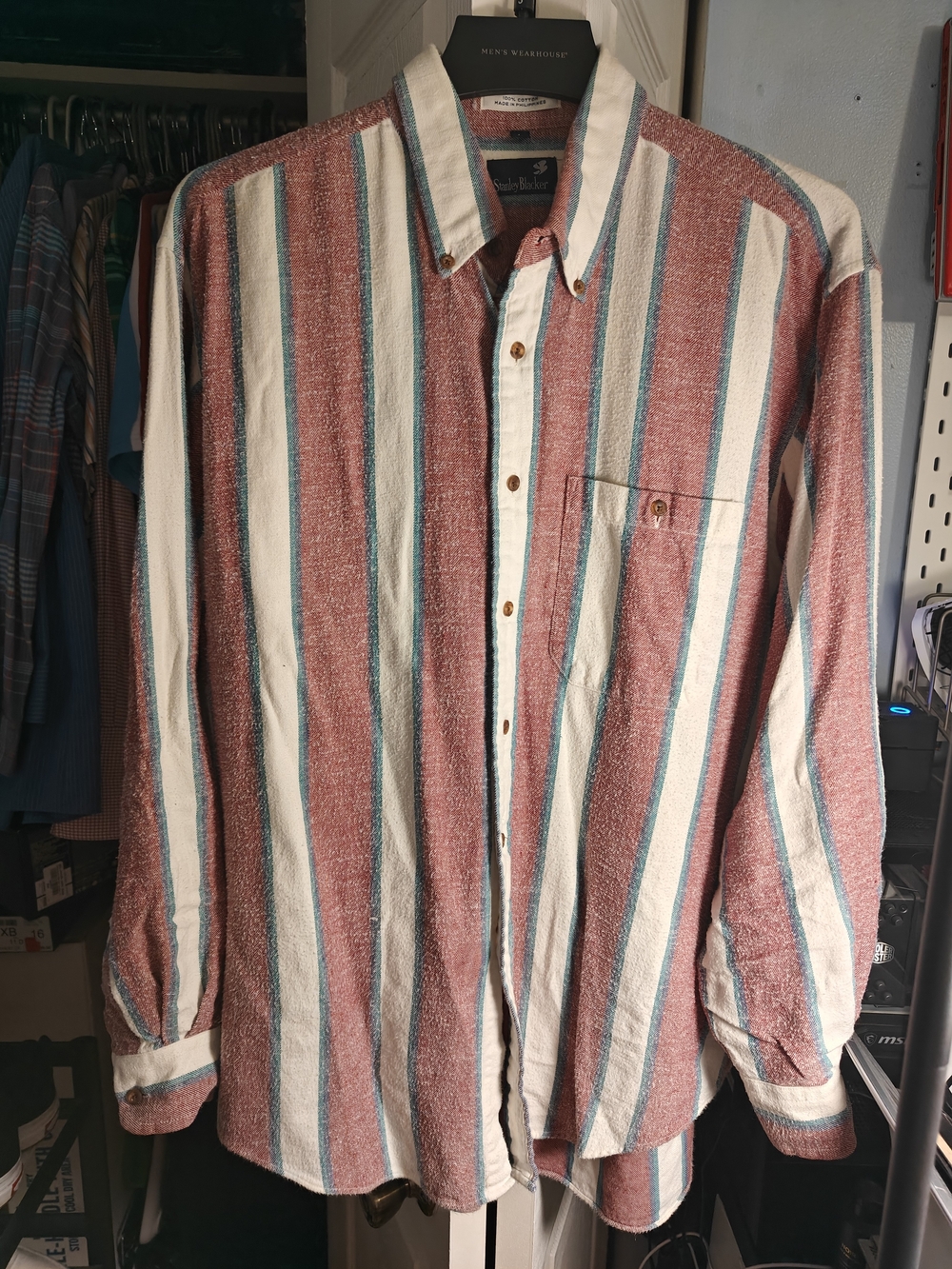 Vintage Preppy Stanley Blacker Button Down Long Sleeve Casual Shirt